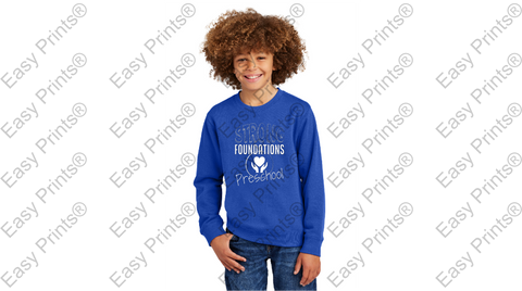 STRONG FOUNDATIONS #DT6104Y DISTRICT YOUTH V.I.T. FLEECE CREW LOGO #2